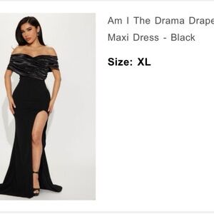 Fashion Nova Off-Shoulder Black Maxi Dress